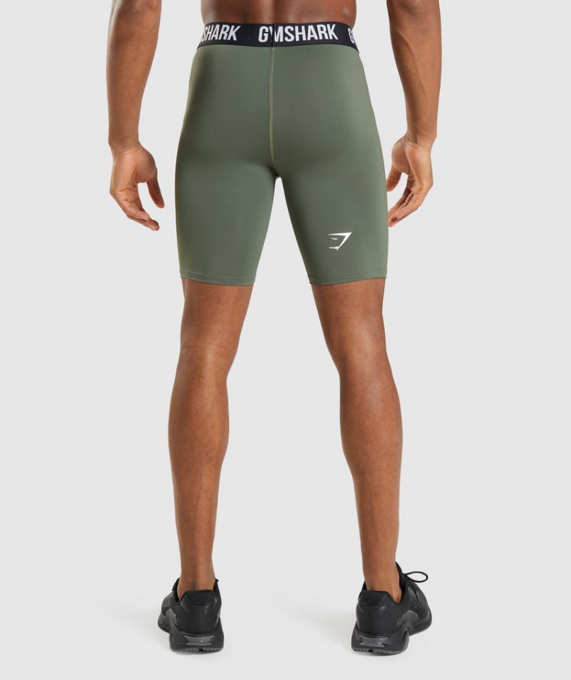 Men's Gymshark Element Baselayer Shorts Olive | CA 150D76